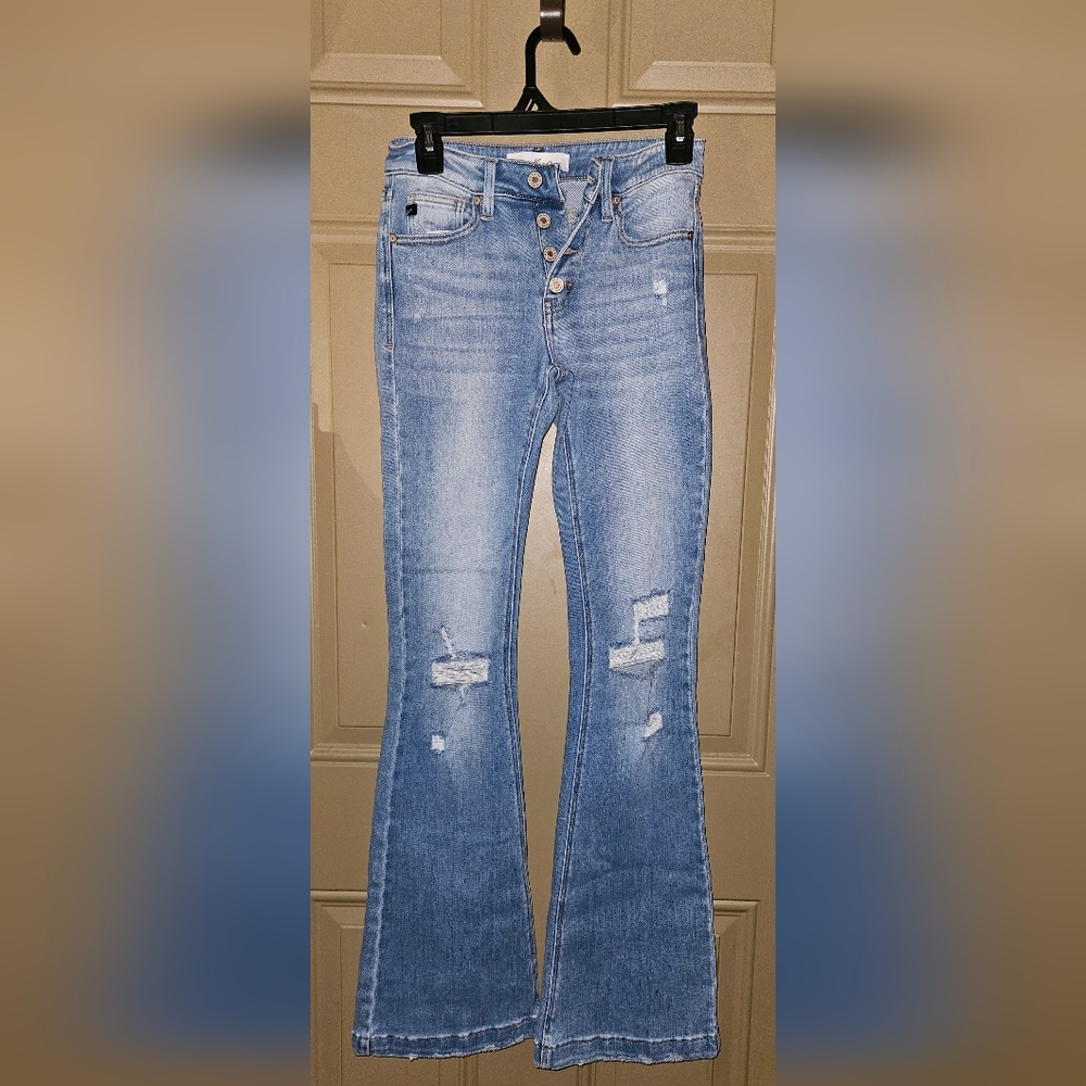 Kancan Midrise Button Fly Flare Jeans